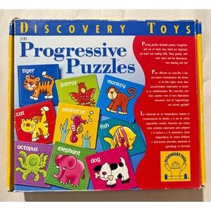 Vintage Discovery Toys Progressive Puzzles 2193 Animal Set 8 Boards Complete